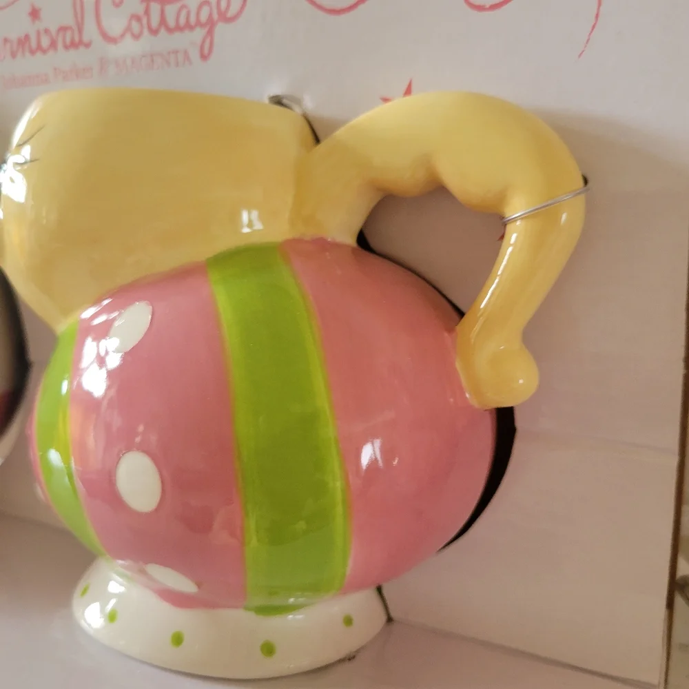 Johanna Parker Carnival Cottage Easter Chick & Egg Cream & Sugar Set~ NIB